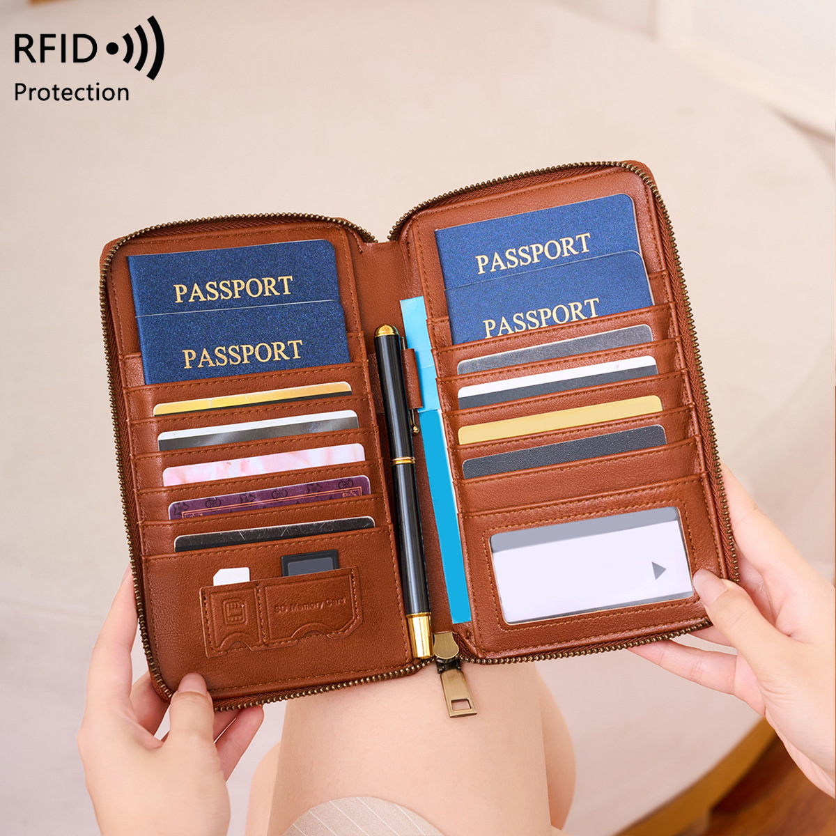 Passport Holder Rfid - Модный кошелек для паспорта с дизайном