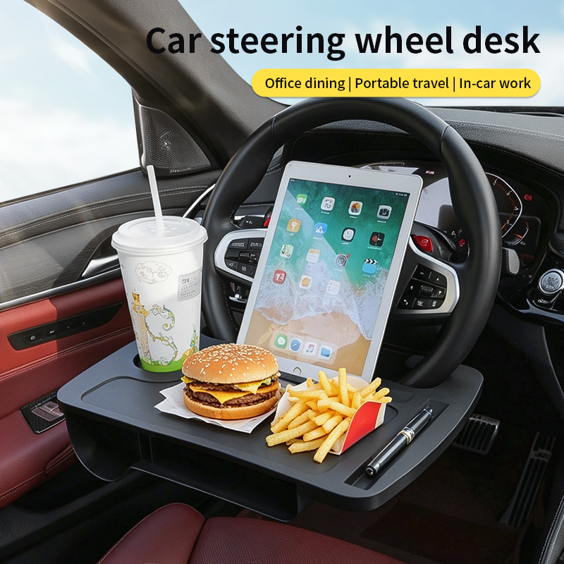 Travel Accessories Car - Многофункциональный столик-поднос 2-в-1 на руль автомобиля: