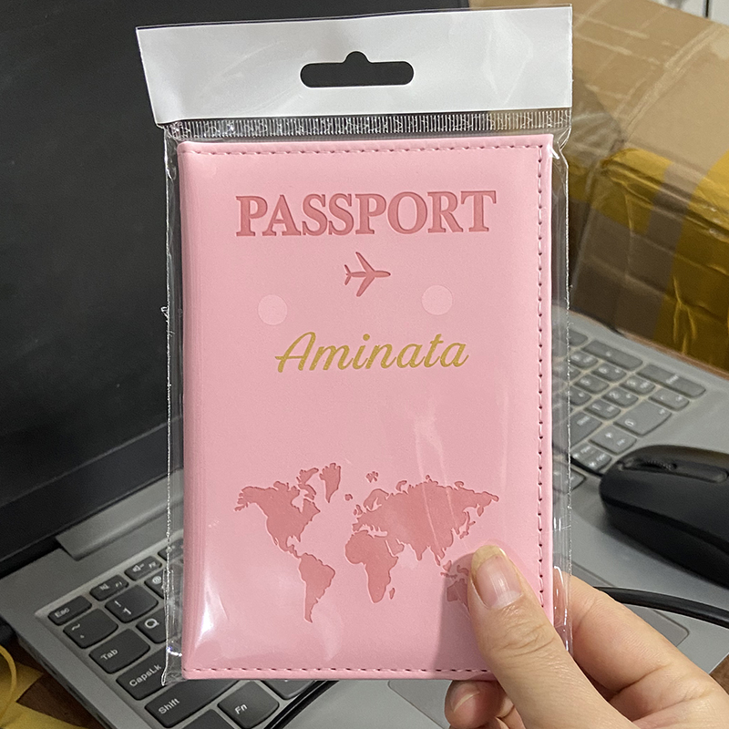 Пользовательское имя золотого  – обзор и цена Passport Holder Rfid